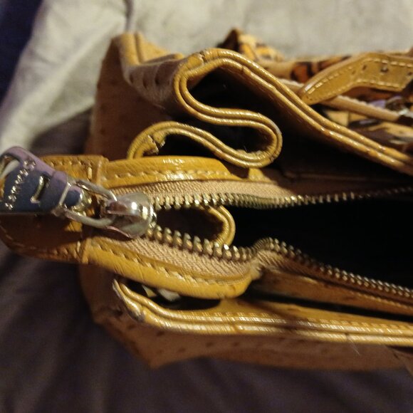 Stauer Women's Faux Ostrich Embossed Top Handle Purse Tan - Picture 9 of 15